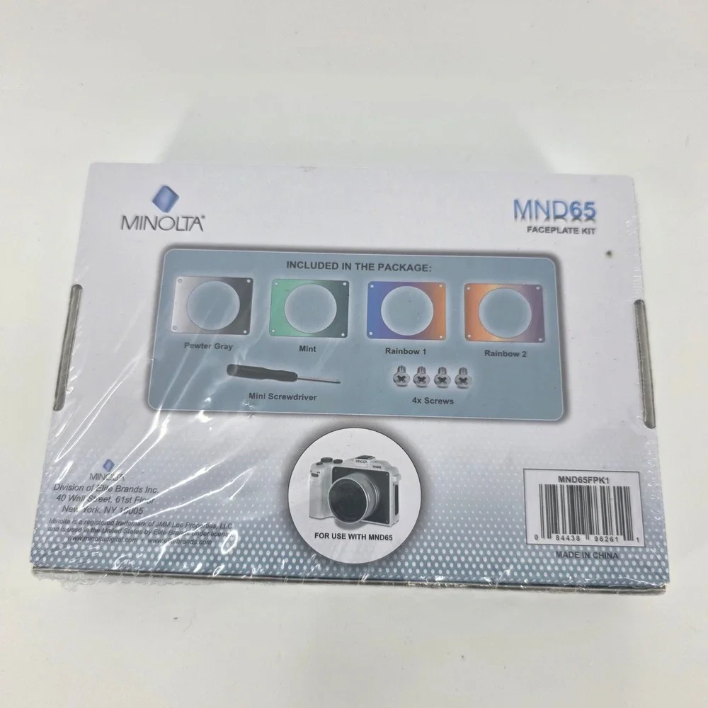 Minolta MND65 Faceplate Kit 4 Piece W/ Mini Screwdriver Rainbow Pewter Mint NEW